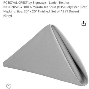 Set of 12 polyester cloth napkins in gray/silver